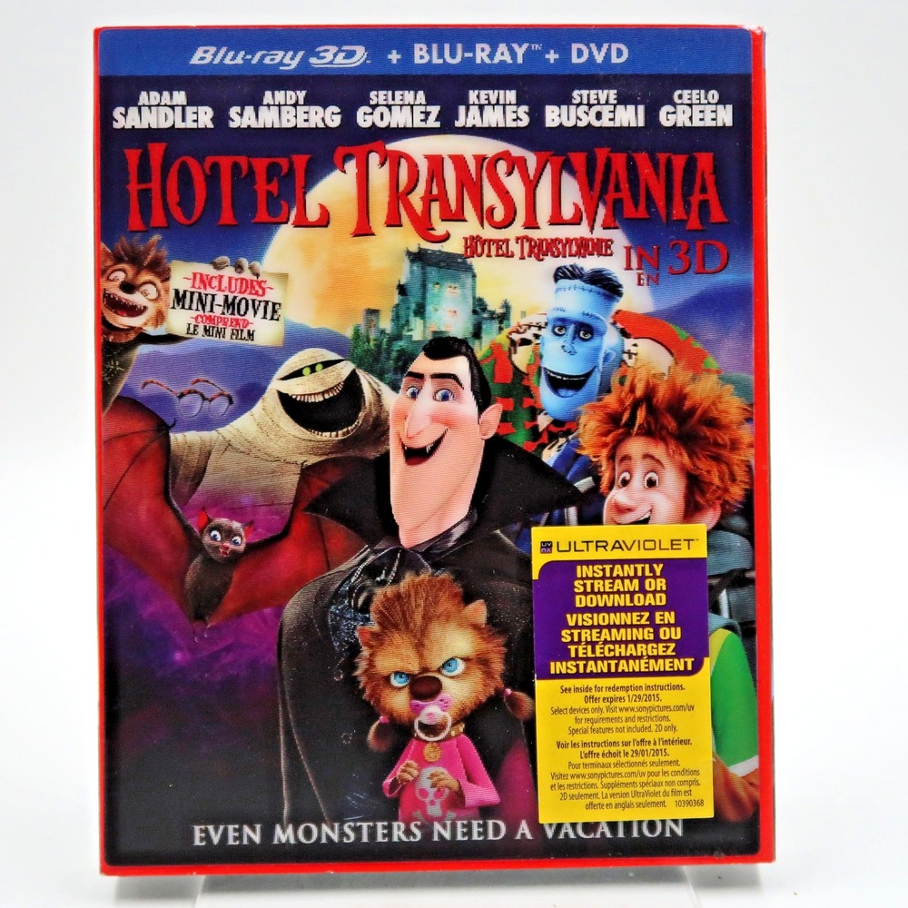 Hotel Transylvania Blu-ray 3D DVD Adam Sandler Selena Gomez Andy Samberg 2012